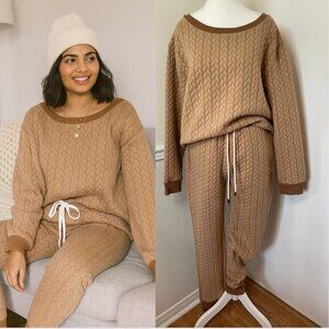 Minkas Raised Textured Sweater Lounge Set
